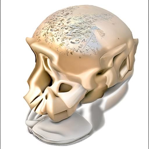 Realistic Human Skull Rendered in 3D