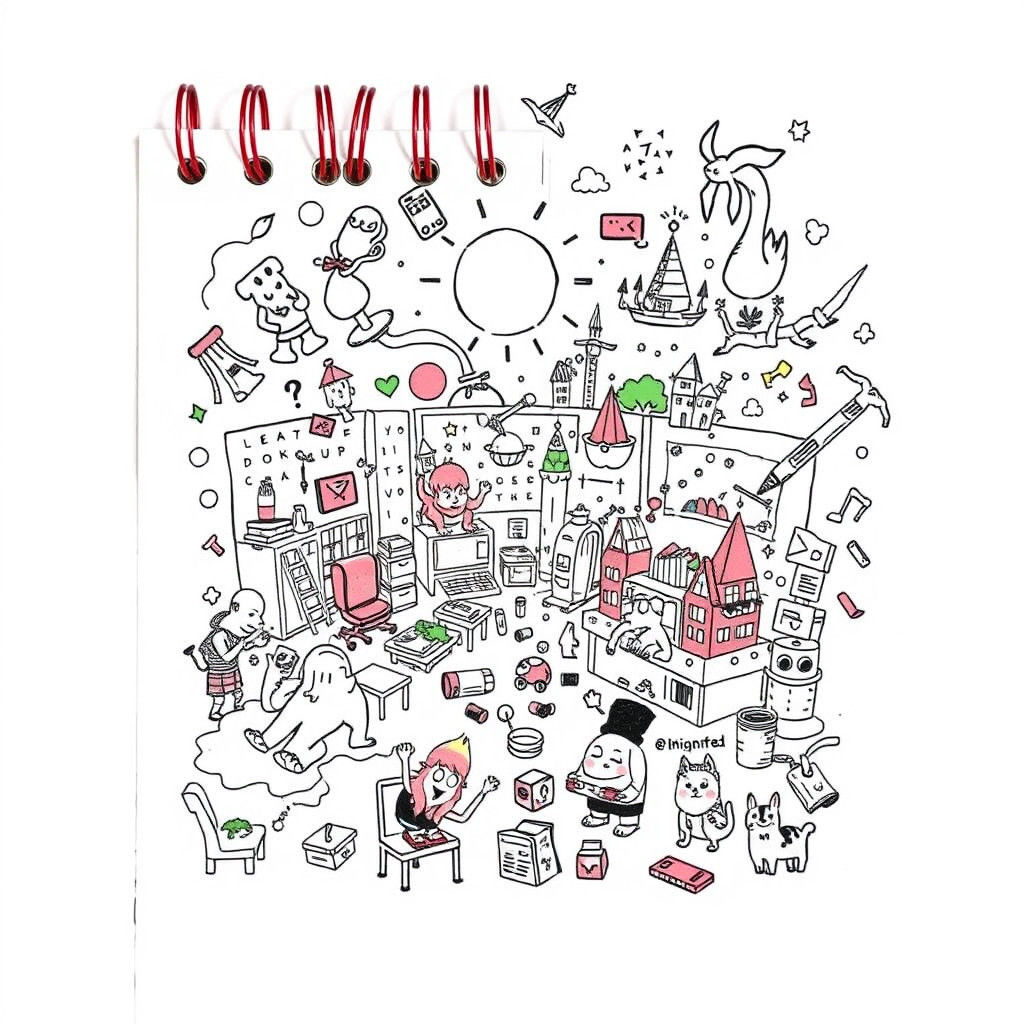 Chaotic Classroom Doodle Scene