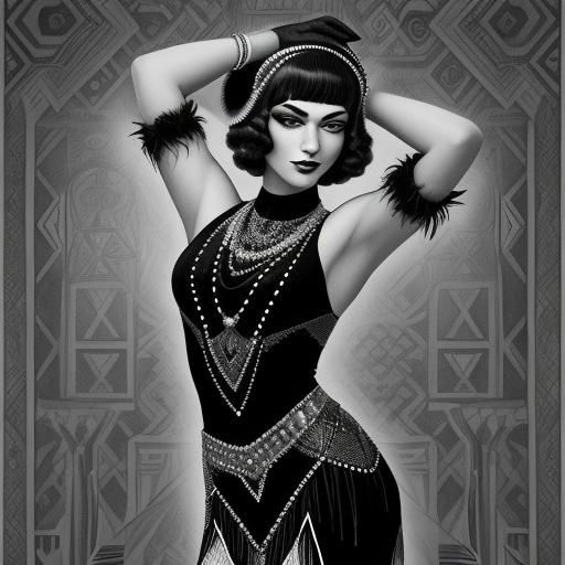 Flapper Dancers in 1920s Speakeasy: Charcoal Art