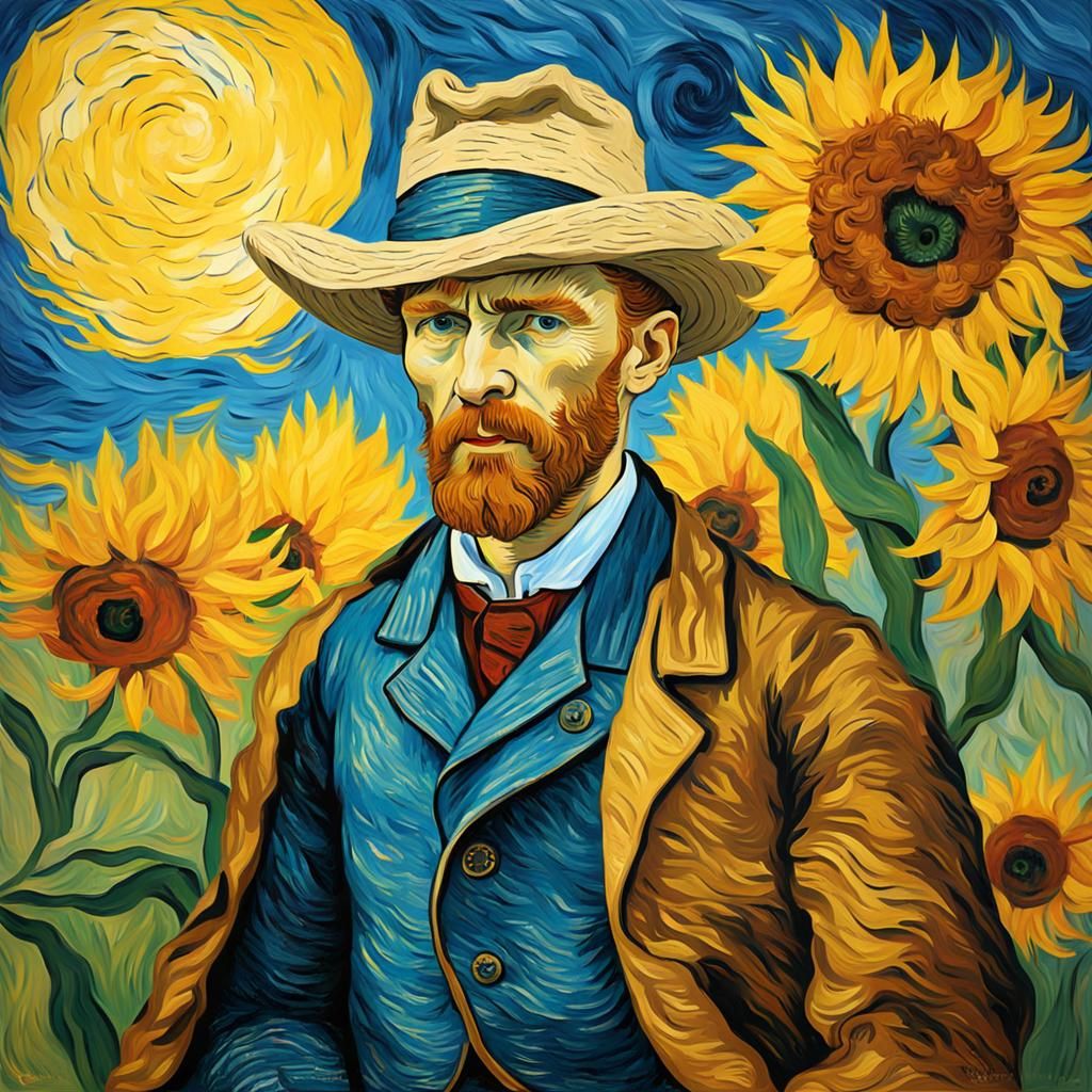 Self-Portrait in Van Gogh's Post-Impressionist Style