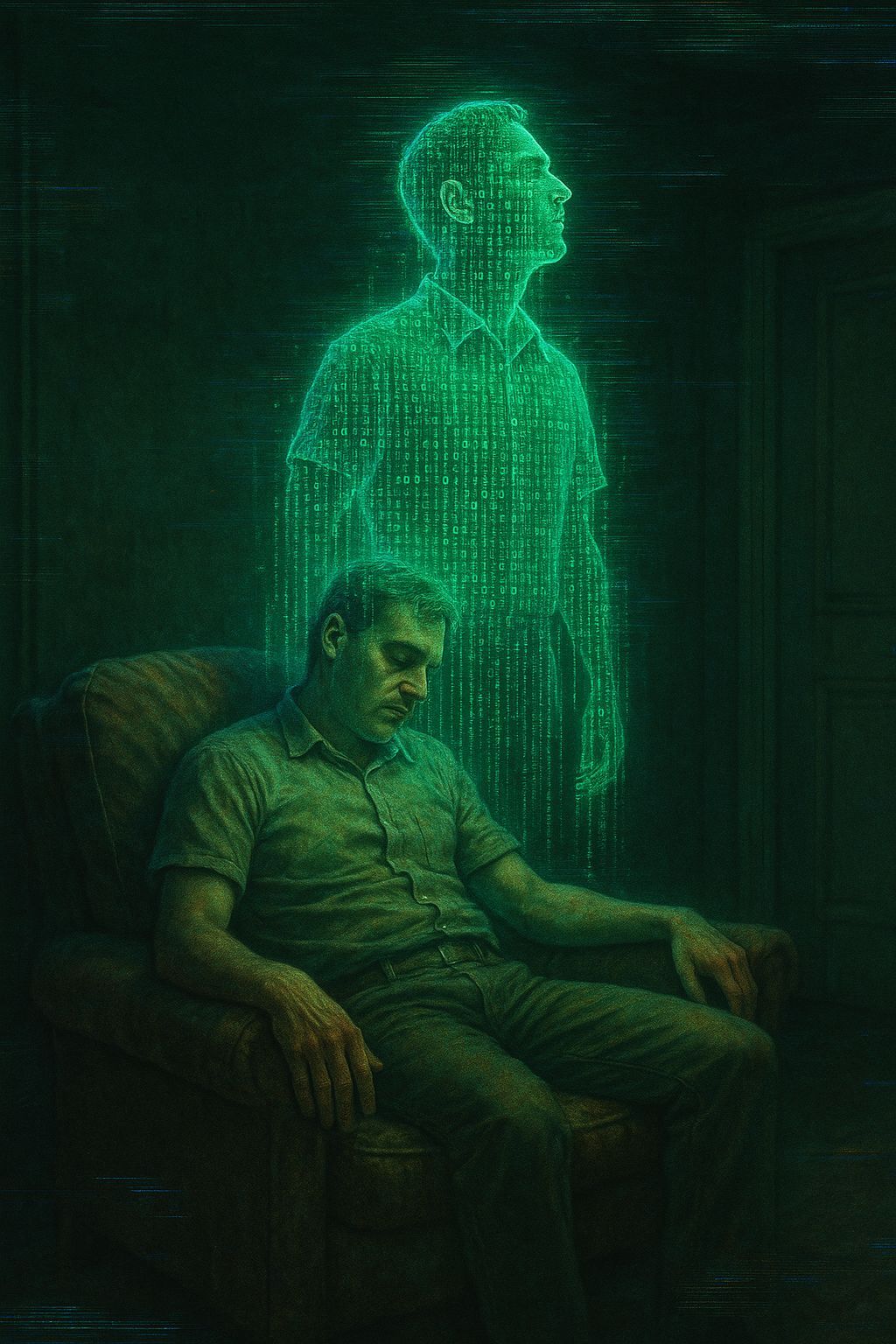 Digital Soul Ascending: A Surreal Sci-Fi Scene