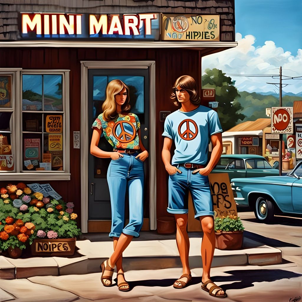 Retro 1960s Style Mini Mart Sign Logo