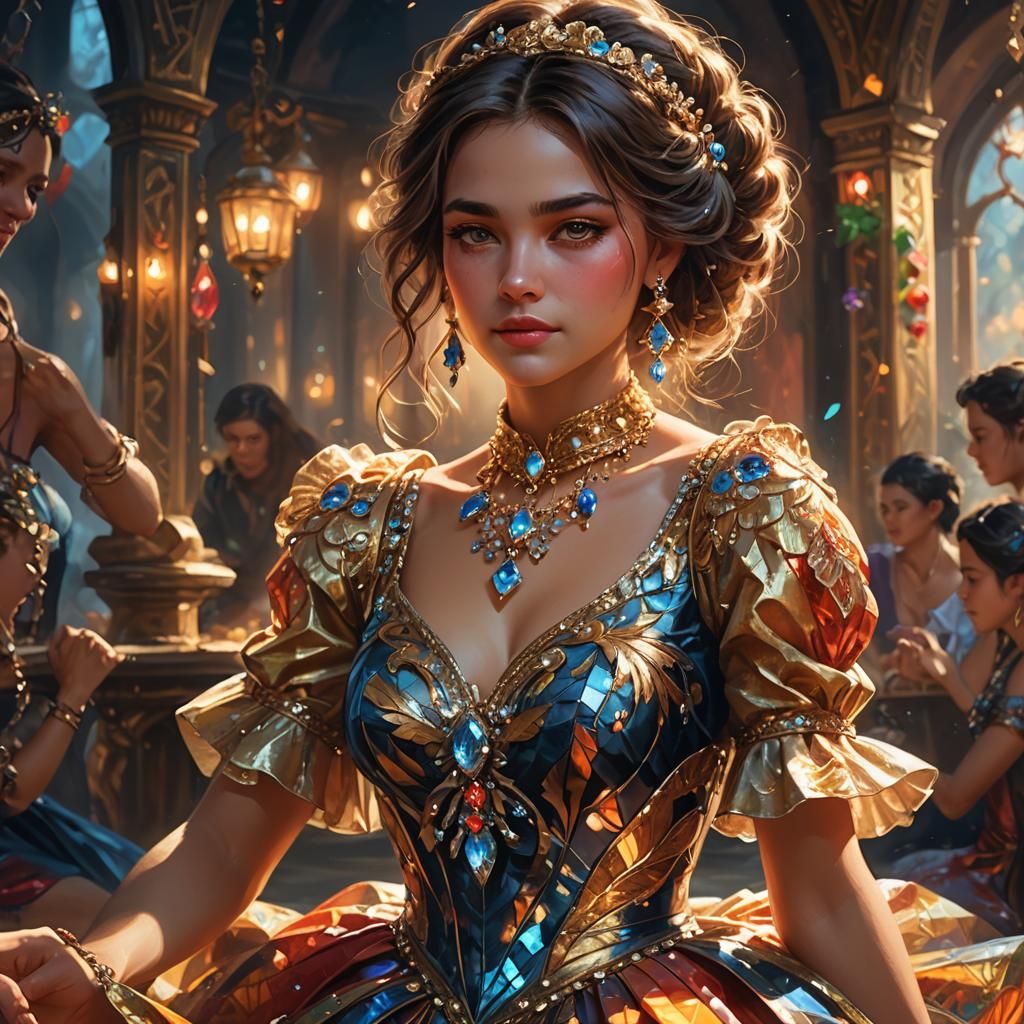 Girl in Dress: Detailed Fantasy Concept Art