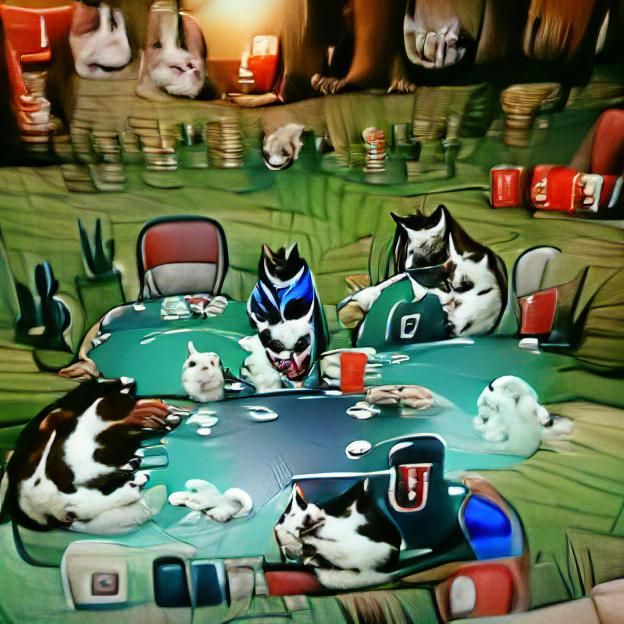 Cats Playing Poker in a Classic Style