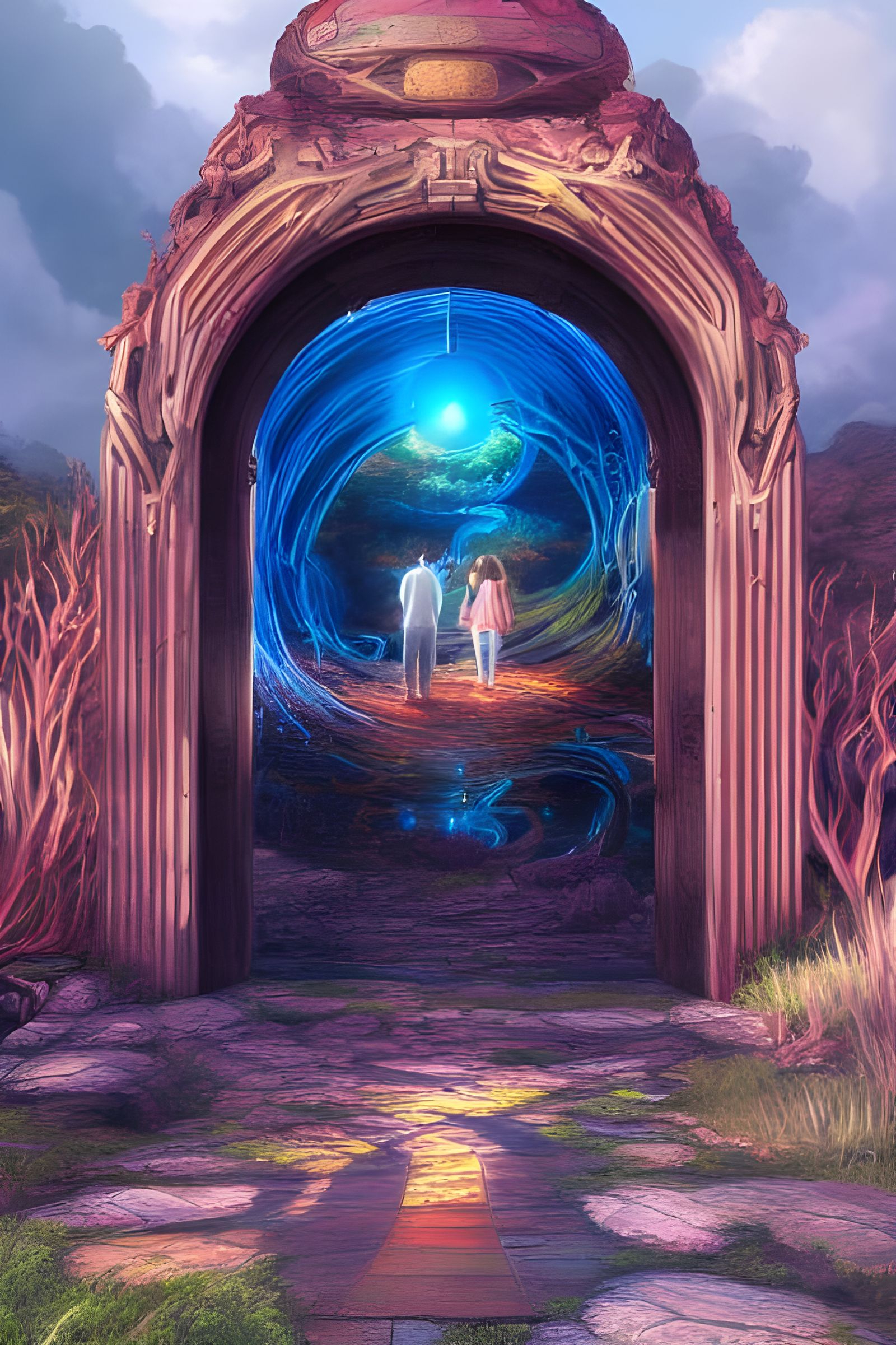Dream Portal Gate to Another World: Digital Illustration