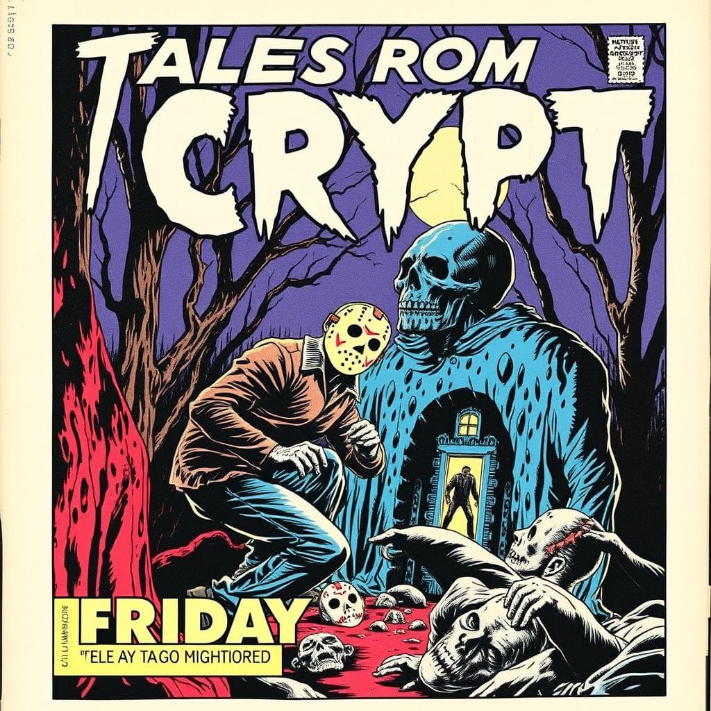 EC Comics Meets Horror Iconography in a Grungy Comic Cover