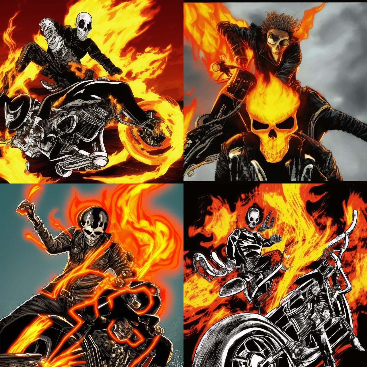 Ghost Rider in 2D Style
