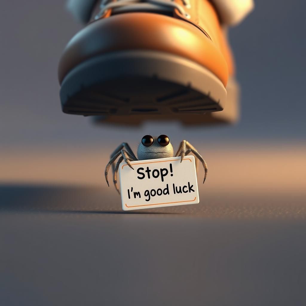 Cute Spider Begs for Mercy in Detailed CGI Rendering