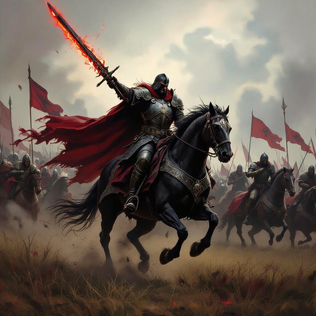 Daemon Blackfyre Leads Cavalry Charge in Medieval Battle Pai...