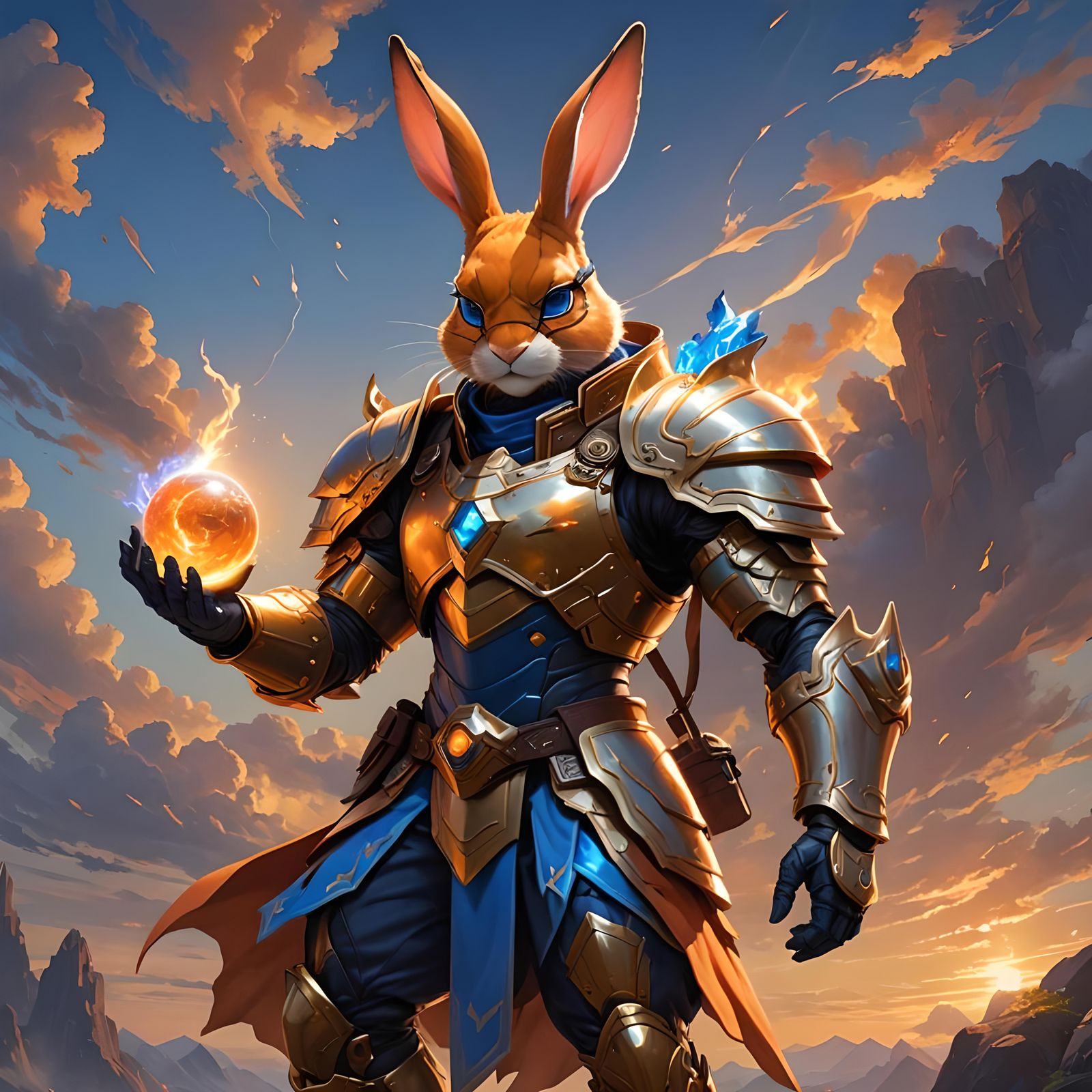Adventurous Rabbit Man Spellcaster
