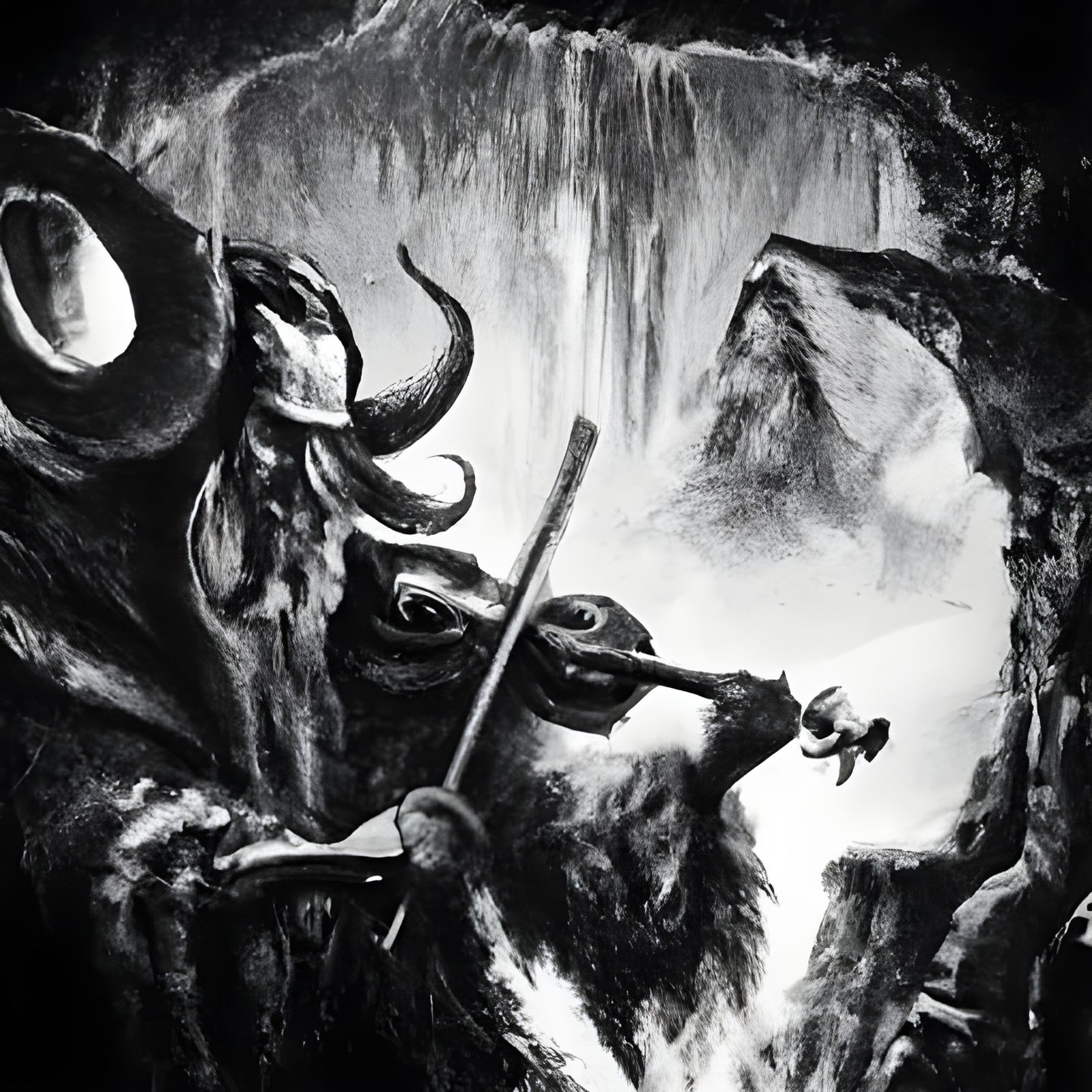 Sinister Devil Plays Violin in Gothic Horror Style