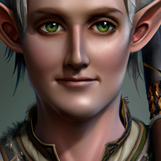 Fantasy Elf Archer in Dark Fantasy Style