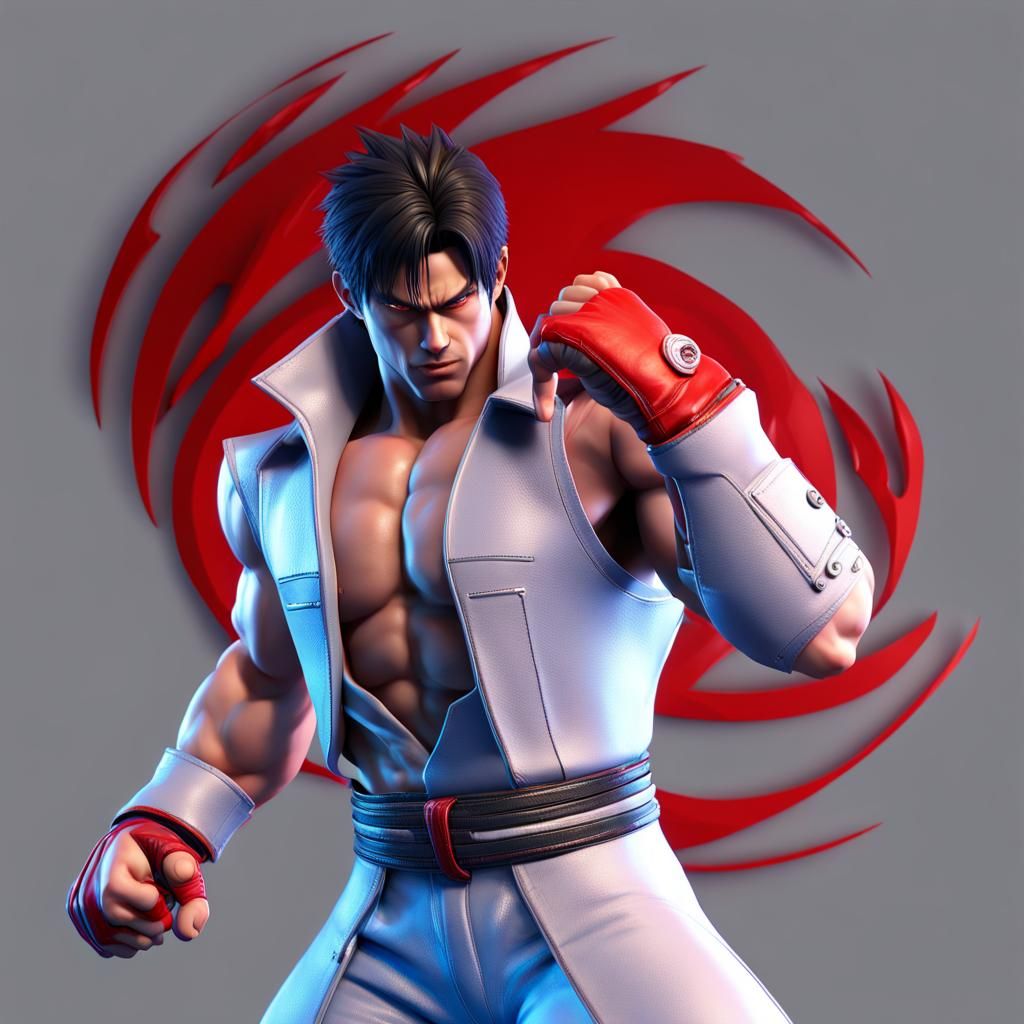 Jin Kazama Tekken Full Body in 3D Digital Art