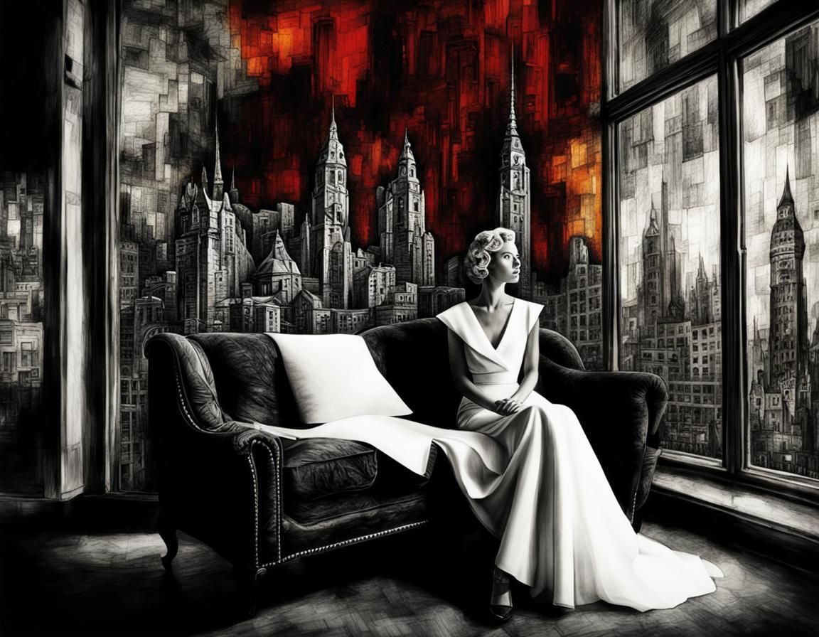 Inverted Surrealist Cubist Impressionist Pen and Ink Drawing