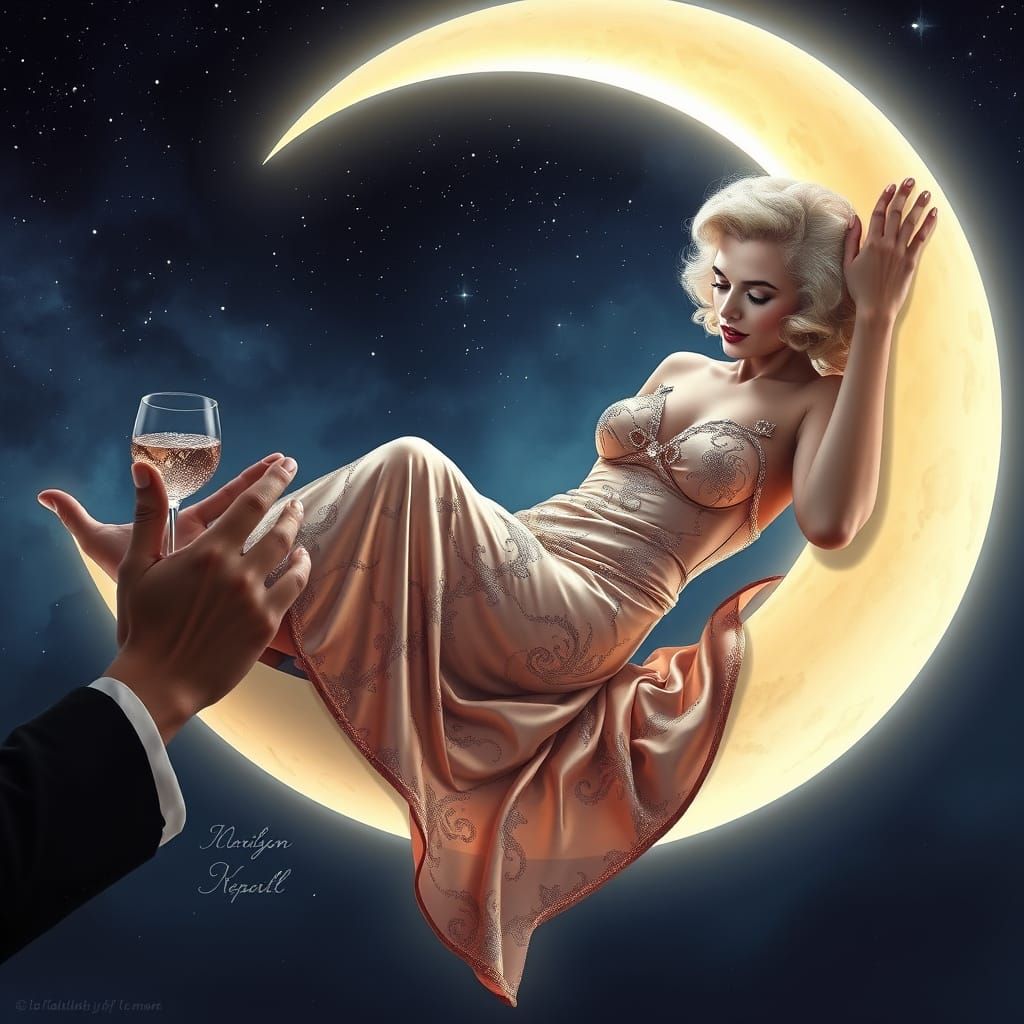Sultry Moonlit Goddess in Arabian Nights Gown