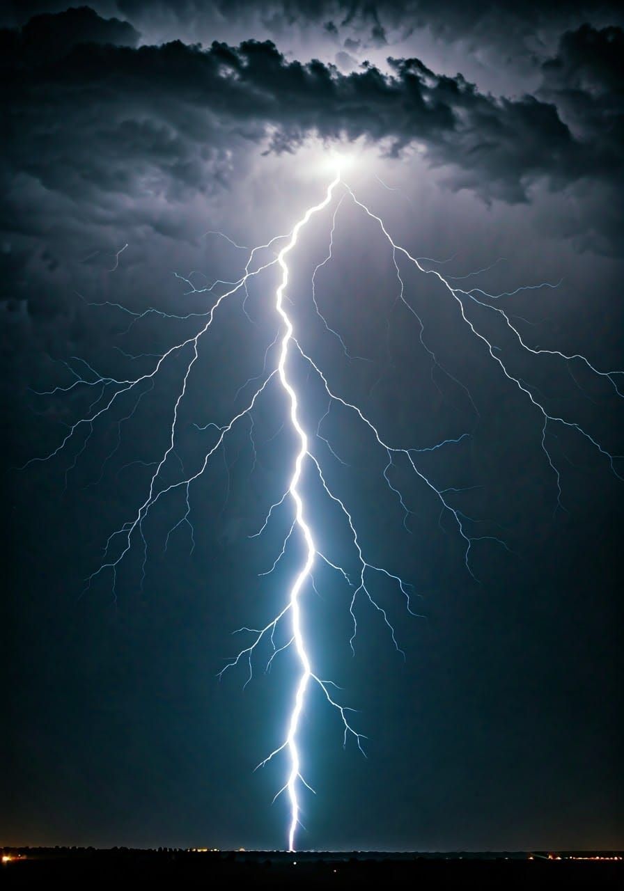 Electrifying Lightning Bolt Illuminates Stormy Sky