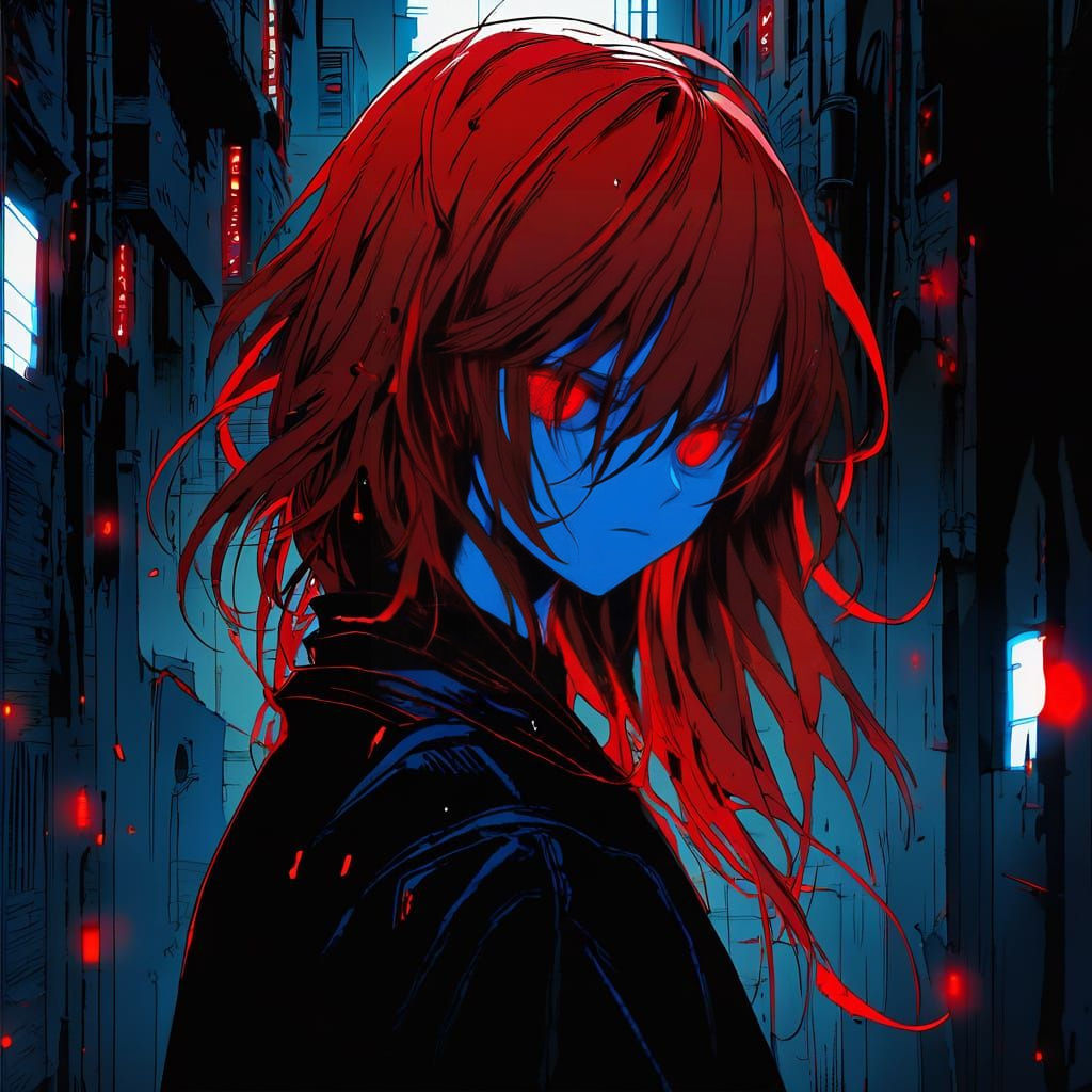 Dark Anime Girl in Despair