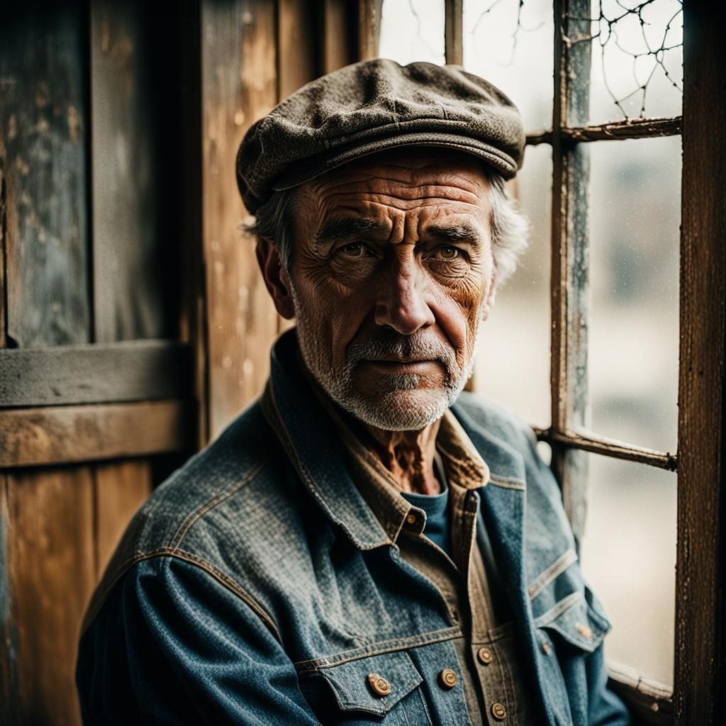 Nostalgic Portrait in Film Grain Photography Style