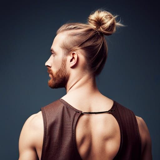 Hipster with Man Bun Digital Art