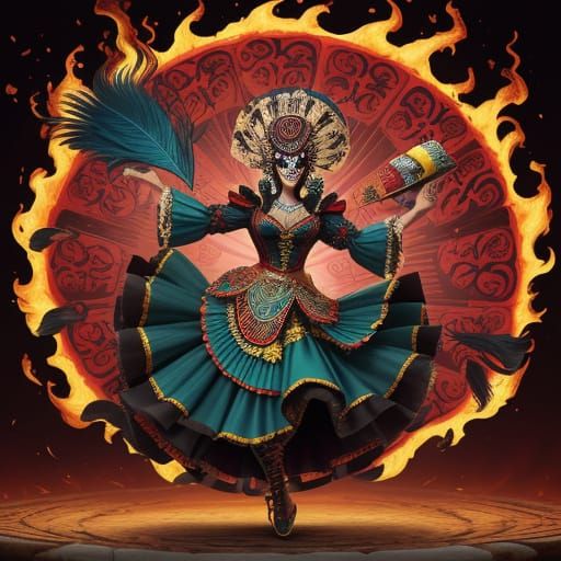 Fiery Glass Dancer: A Digital Art Evolution