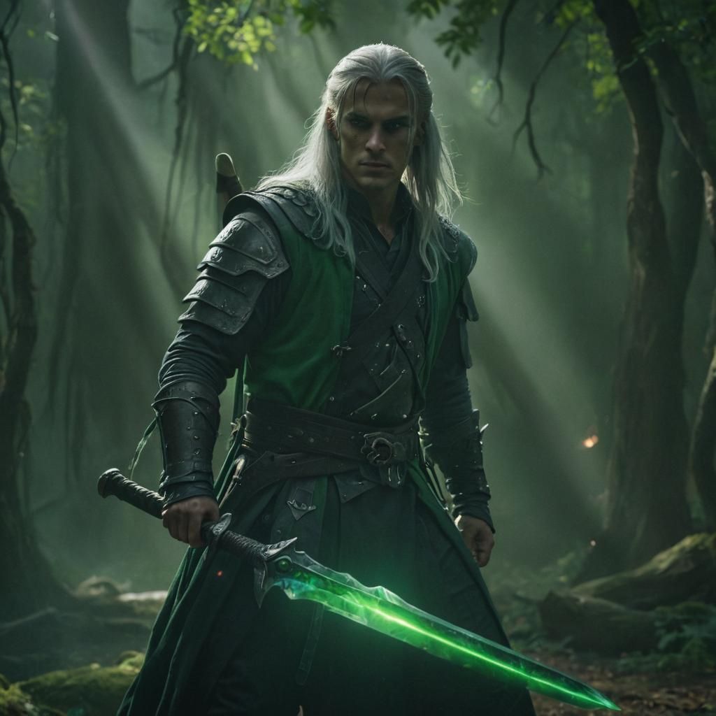 Hexblade Warlock with Greatsword in Cinematic Style