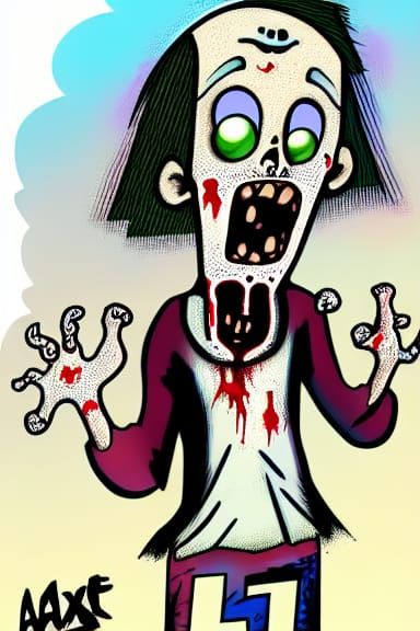 Disturbing Pale Zombie Cartoon