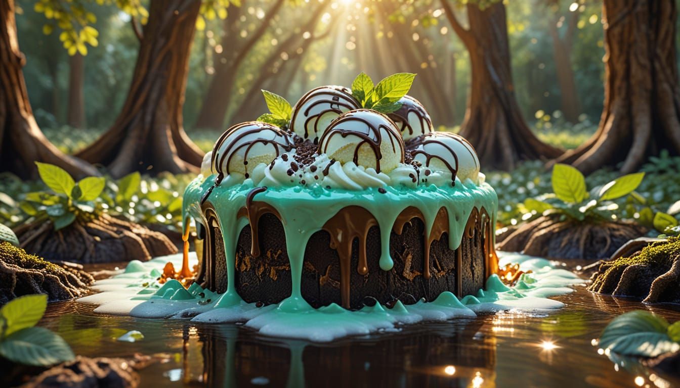 Fantasy Ice Cream Islands on Root Beer Sea