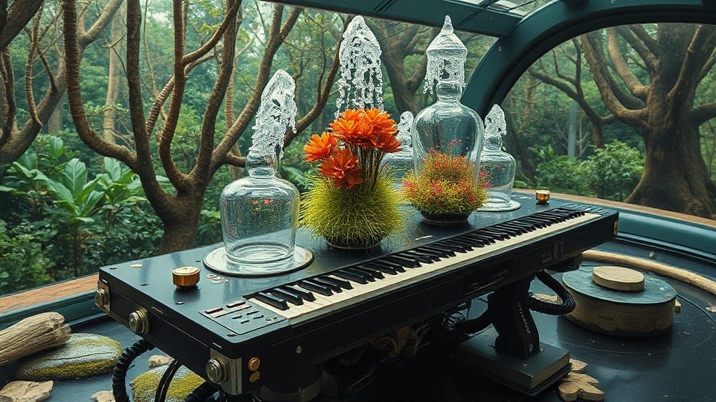 Surreal Water Fountains Compose Poems in Starship