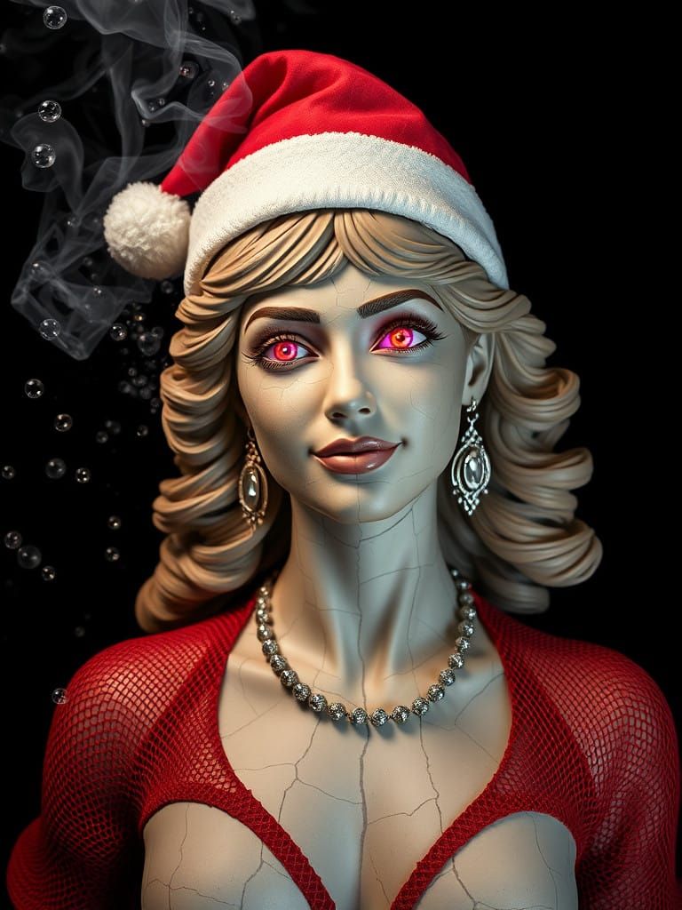 Serene Monochrome Goddess Radiates Whimsy