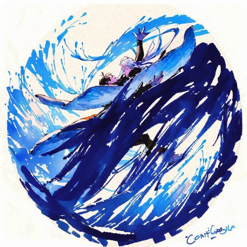 Woman Painting in Vibrant Aquarela Style