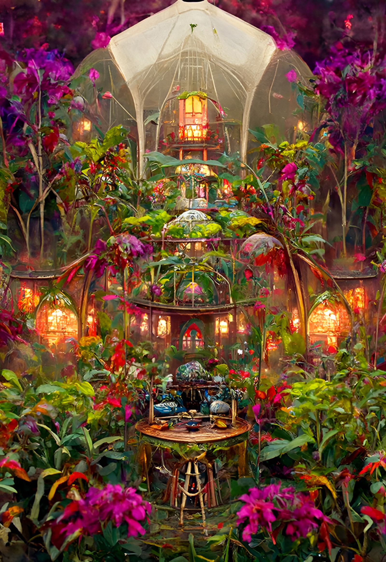 Botanical Bohemian Greenhouse with Oriental Interior