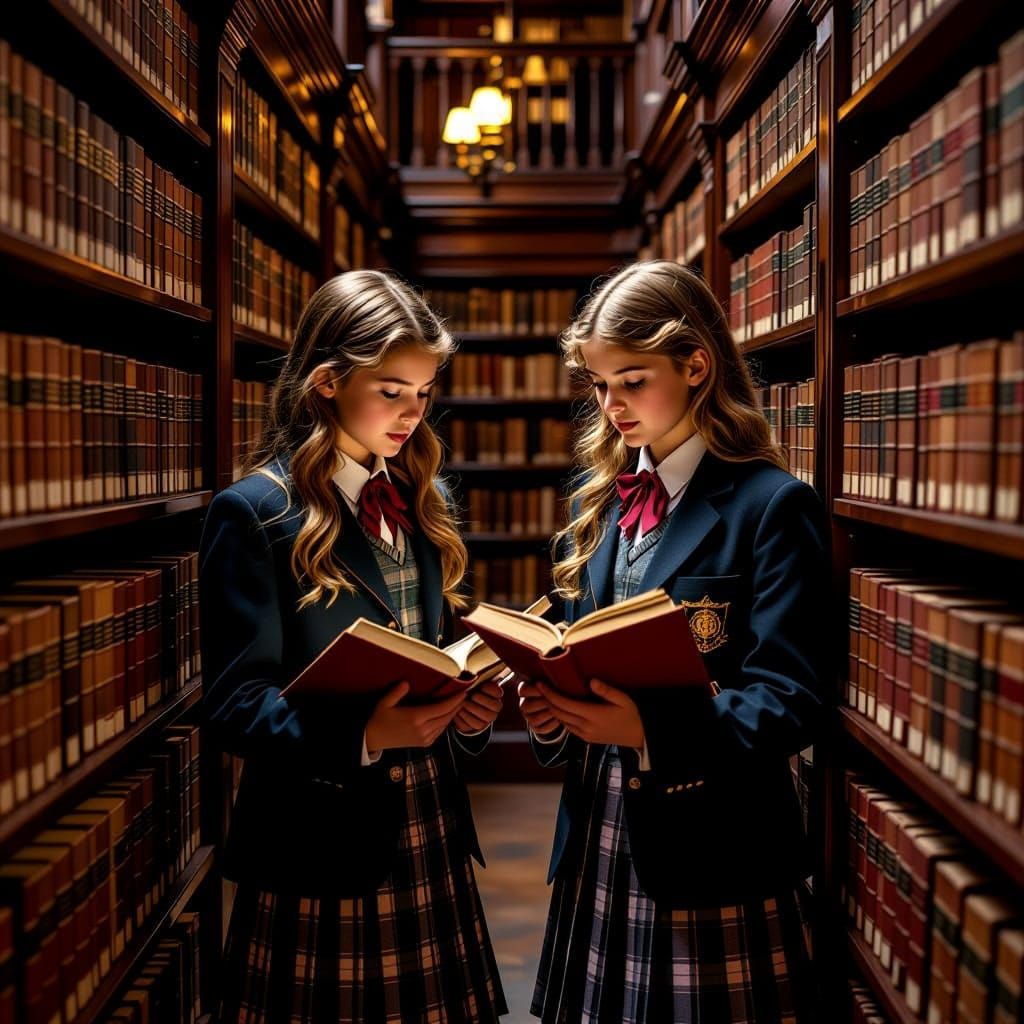 Girls in Plaid Uniforms Discover Hidden Treasures in a Vinta...