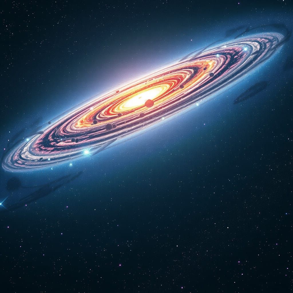 Ethereal Andromeda Galaxy in a Futuristic Space Sky