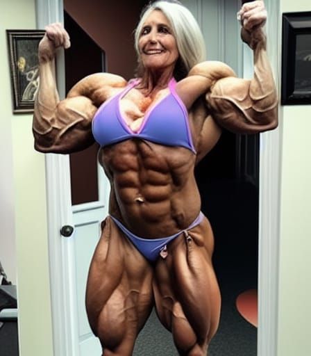 Muscular Bodybuilder Grandma with Ripped Physique