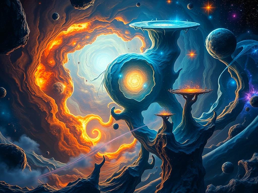 Surreal Psychedelic Journey Through Inner and Outer Space