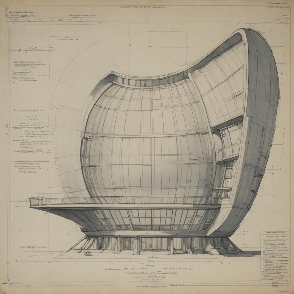 Jeton Engineering building proposal, state of the art solar surfaces, skylights, side view, engineering drawing, specifi...