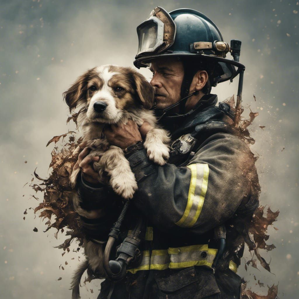 Firefighter Dog Rescue: Maximalist Photography