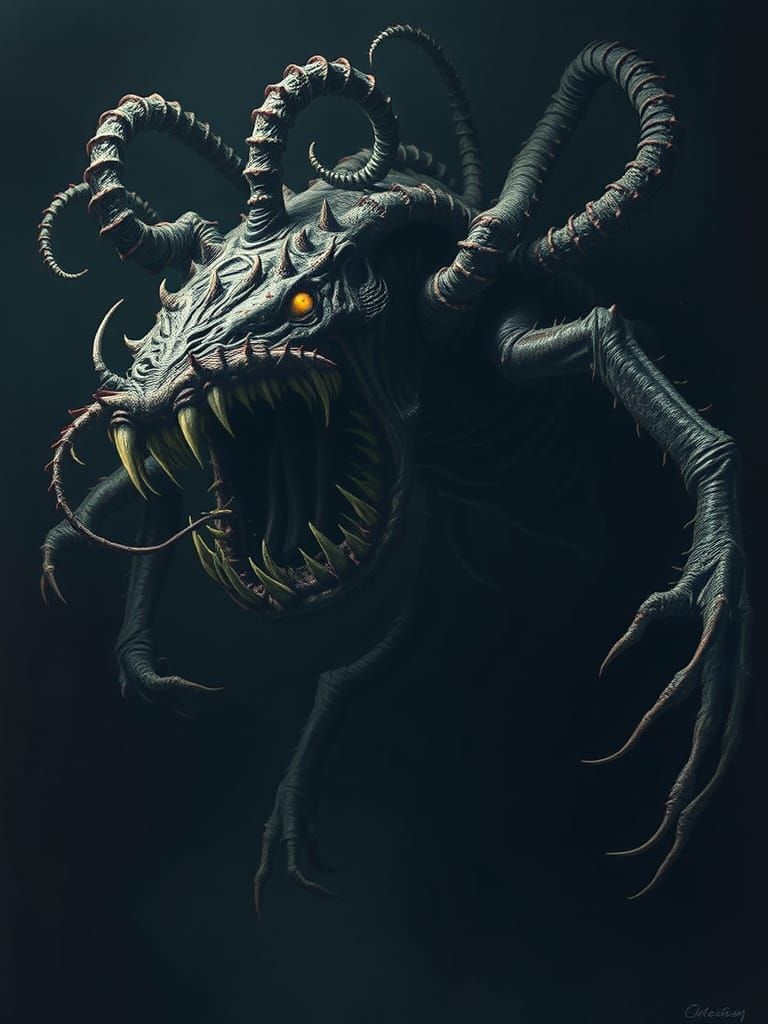 Horrific, Twisted Creature Emerge from Void in Cyberpunk Sty...