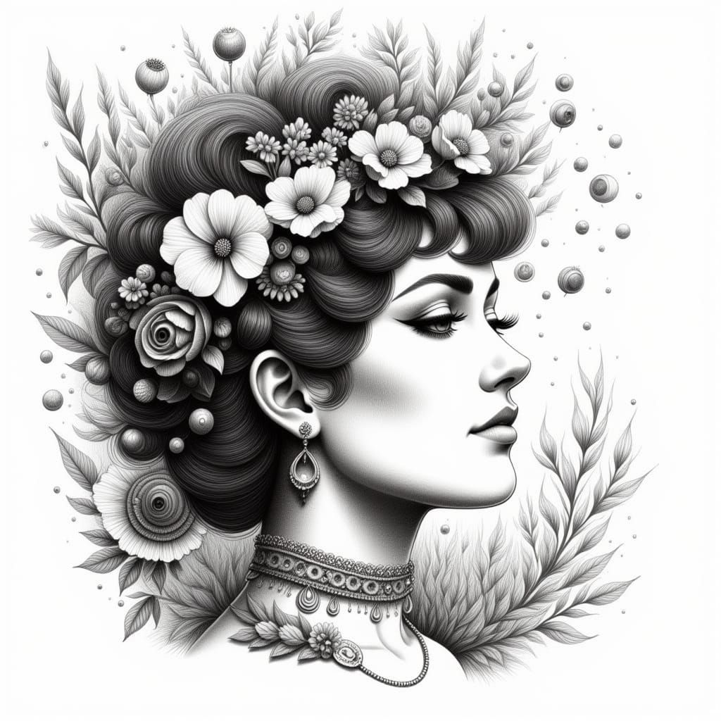 Surreal Pencil Sketch in Expressive Flux Style