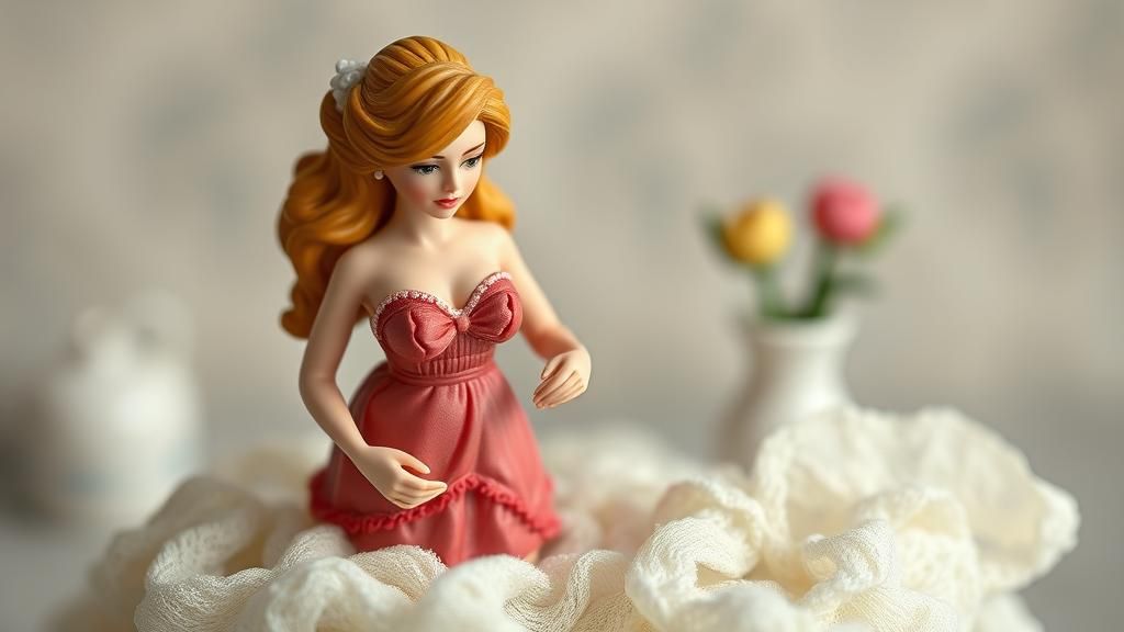 Realistic Miniature Figurine of a Curvy Housewife