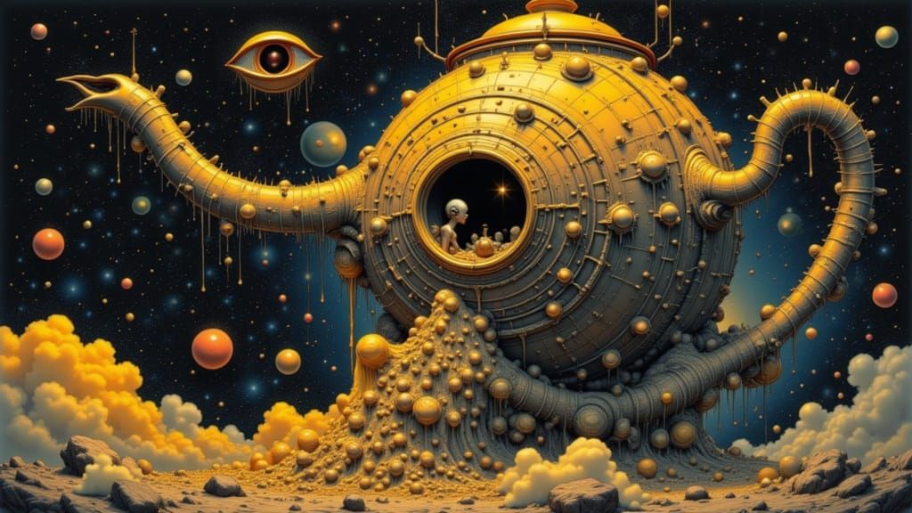 cosmic teapot in space