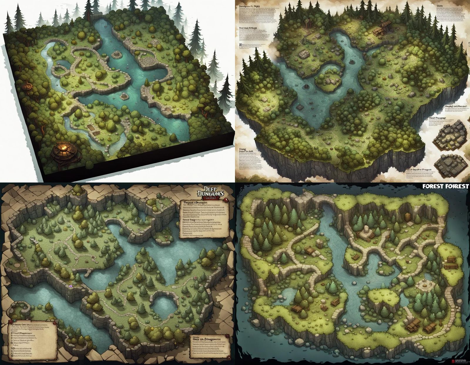 D&D Battle Map: Foggy Forest Dungeon