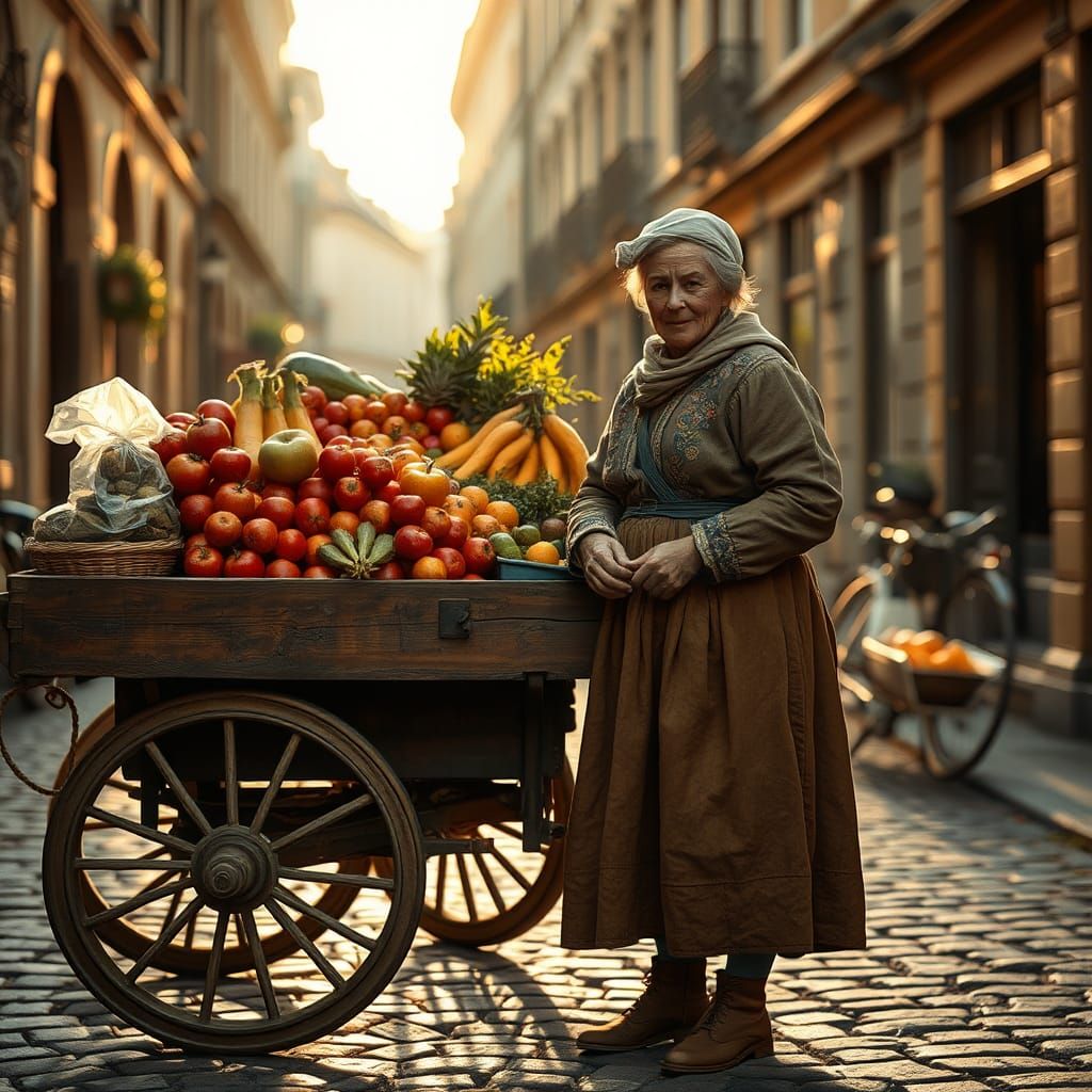 Realistic Brussels Merchant in Earth Tones