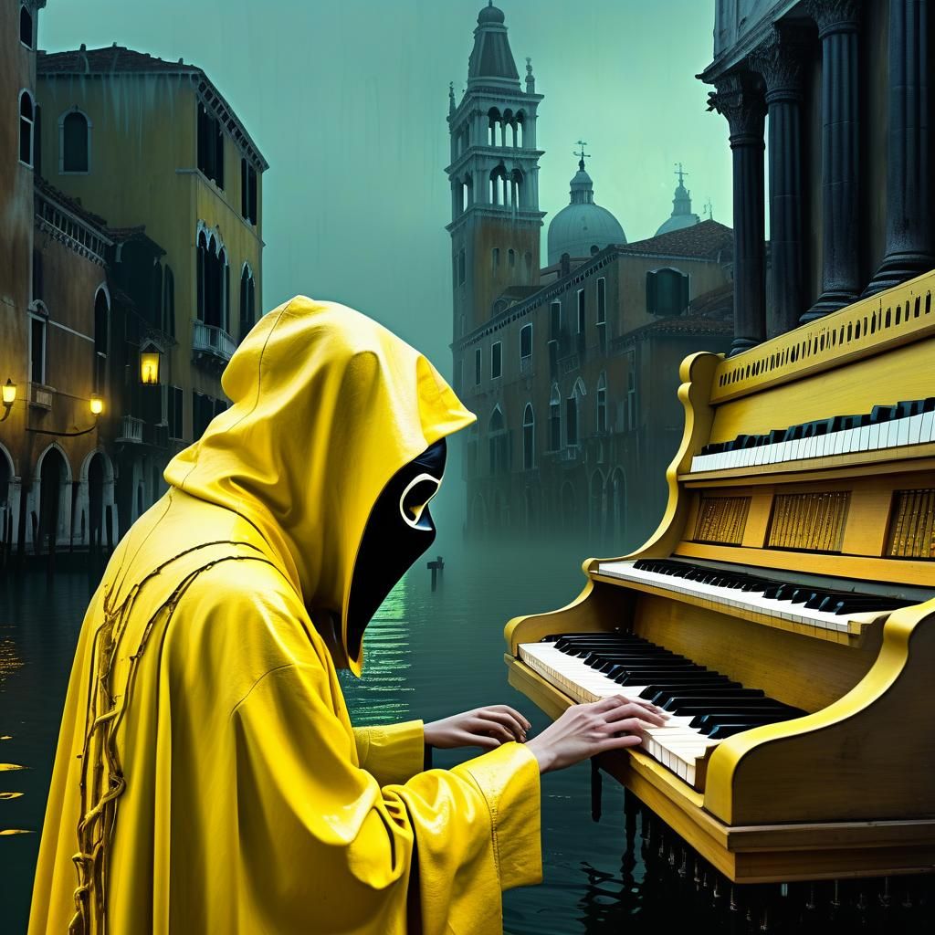 Hastur's Queen in Carcosa: Surrealist Oil Painting