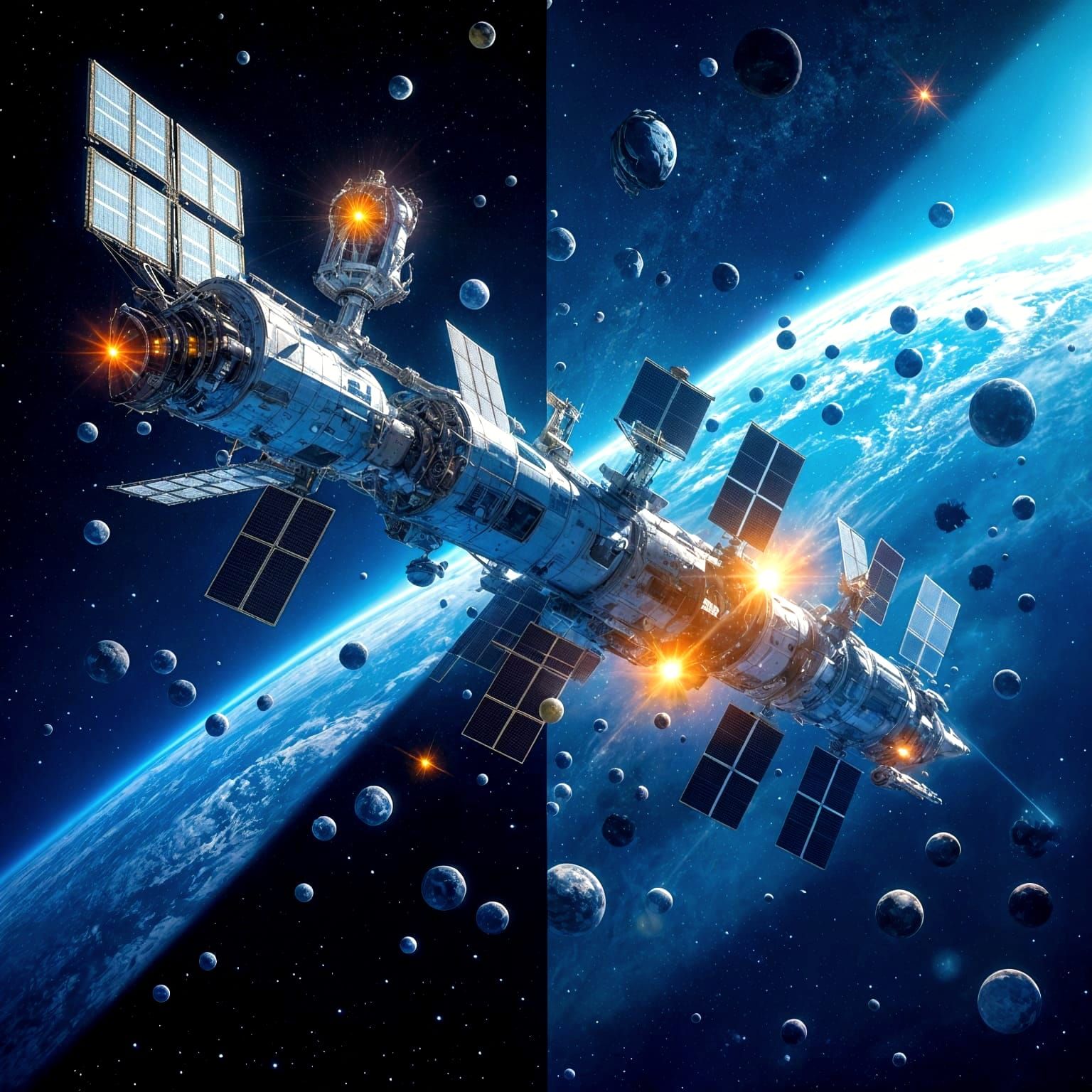 Space Station: Ingenuity and Decay in Sci-Fi Art