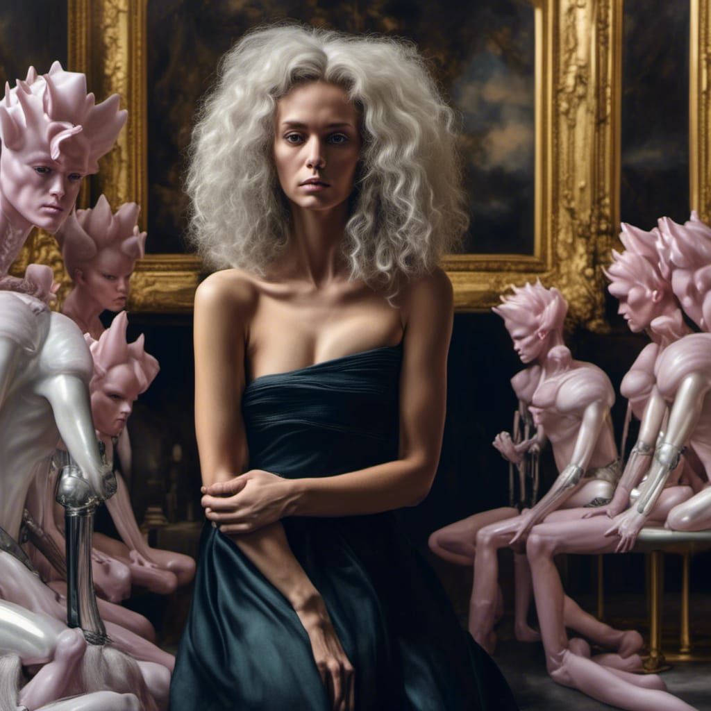 Old Masters' Party: Hyperrealistic Alien Transformation