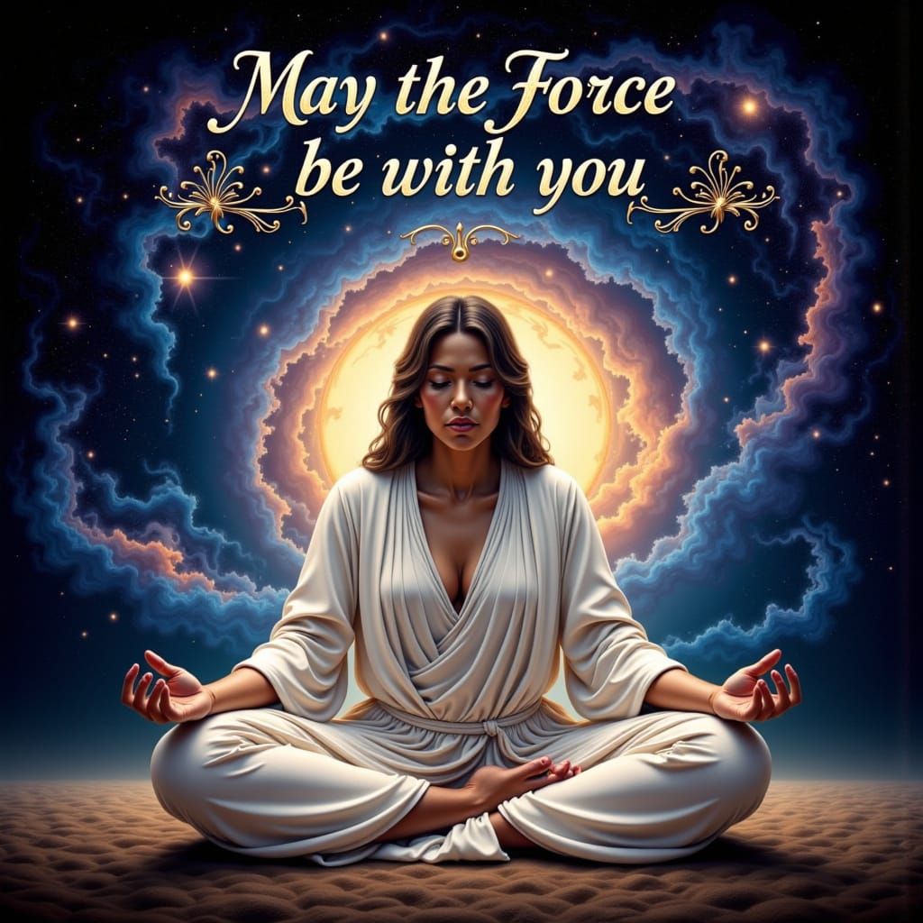 Ashoka Tano Meditating in Cosmic Swirls