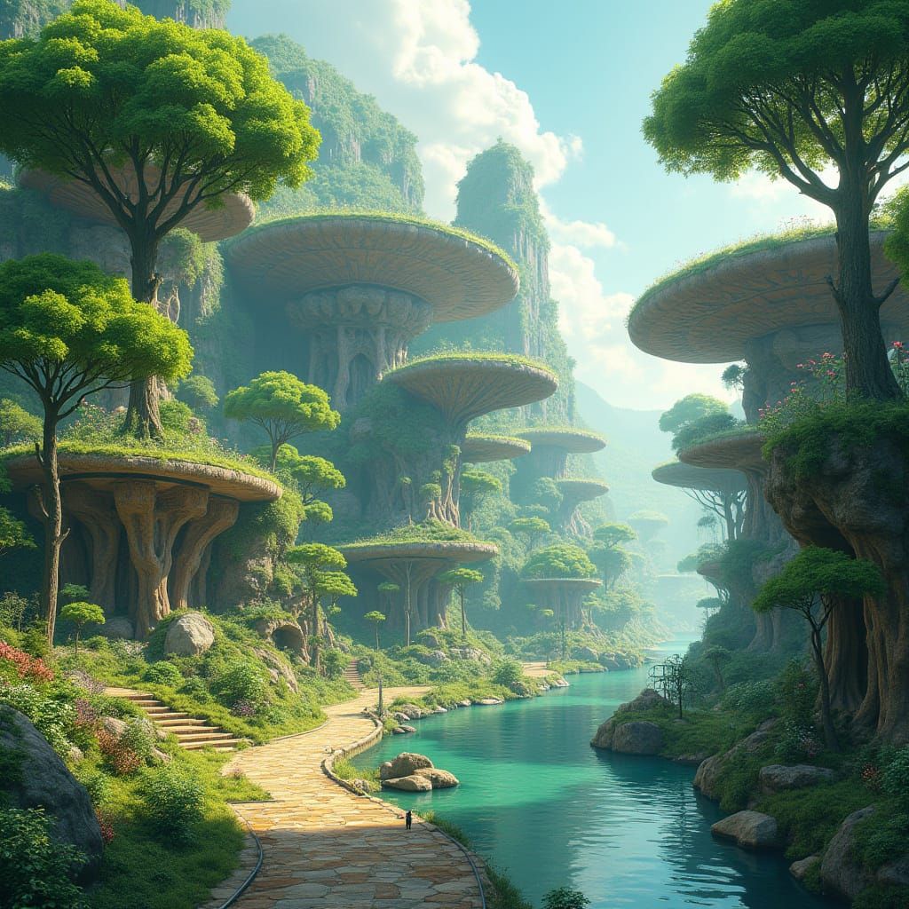 Solarpunk Oasis in Perfect Harmony