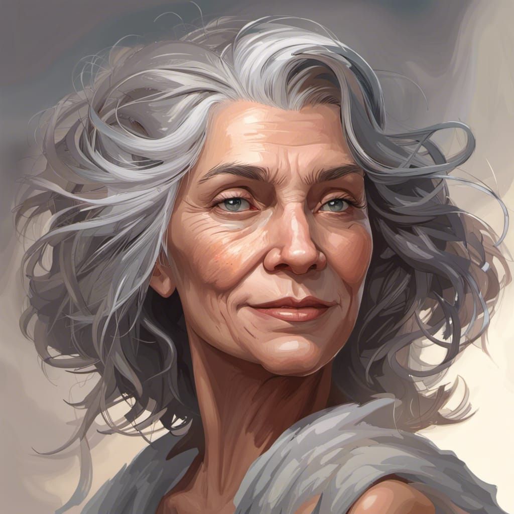 Elegant Gray-Haired Woman: Hyperdetailed Portrait in Unreal ...