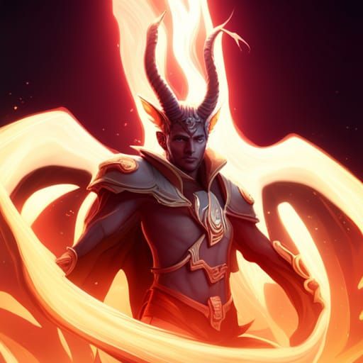 Winged Tiefling with Intricate Detail, Fantasy Art